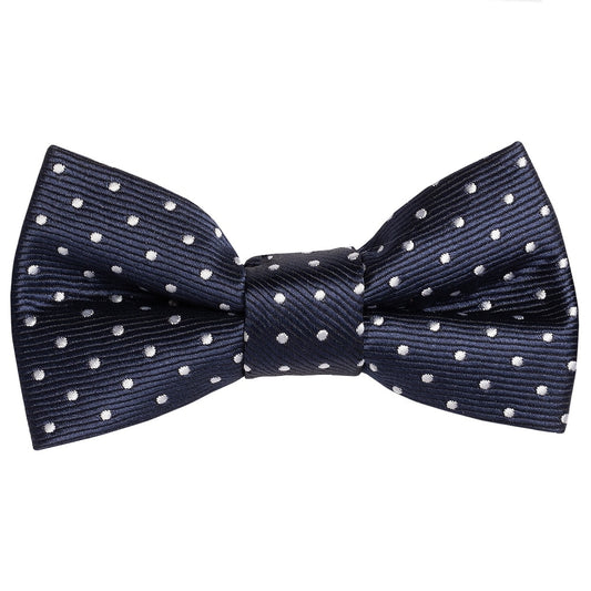 Pre Tied Navy Polka Dot Boys Bow Tie Age 18 Months 3 Years 1