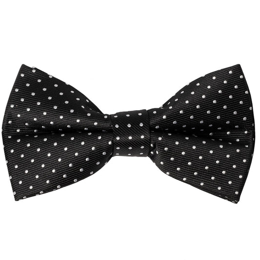 Pre Tied Black Polka Dot Boys Bow Tie Age 8 11 1