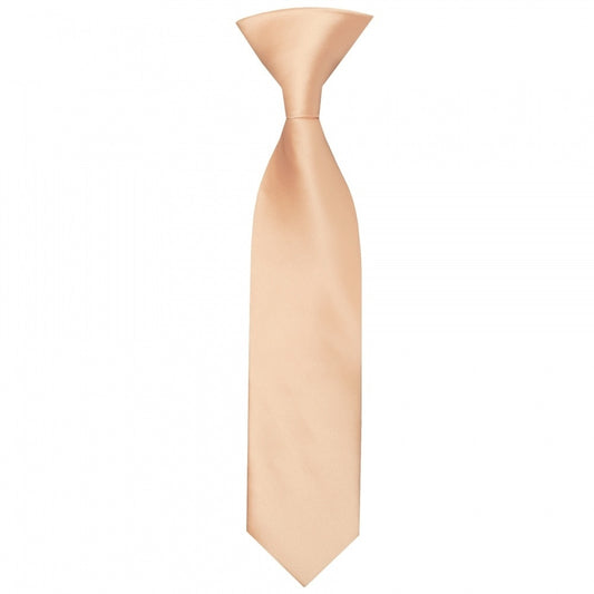 Pre Tied Light Peach Satin Boys Tie And Pocket Square Set Age 4 7 2