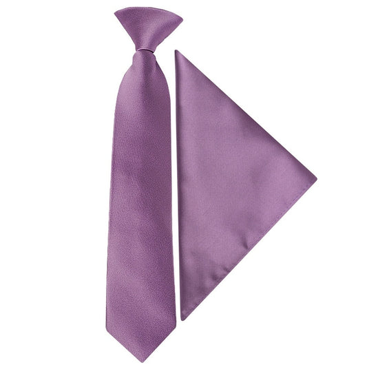 Pre Tied Light Mauve Boys Tie And Pocket Square Set Age 4 7 1