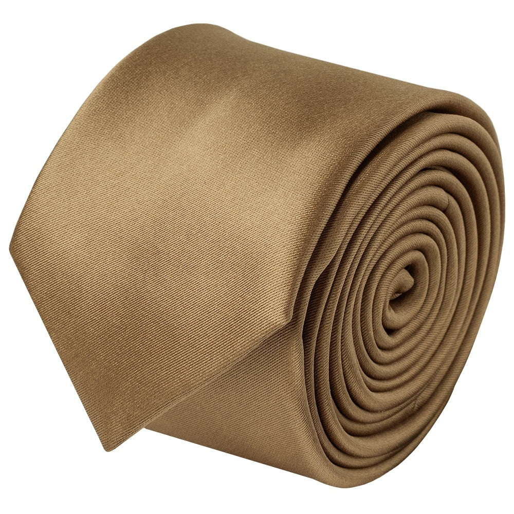 Iced Coffee Satin Skinny Mens Tie 2