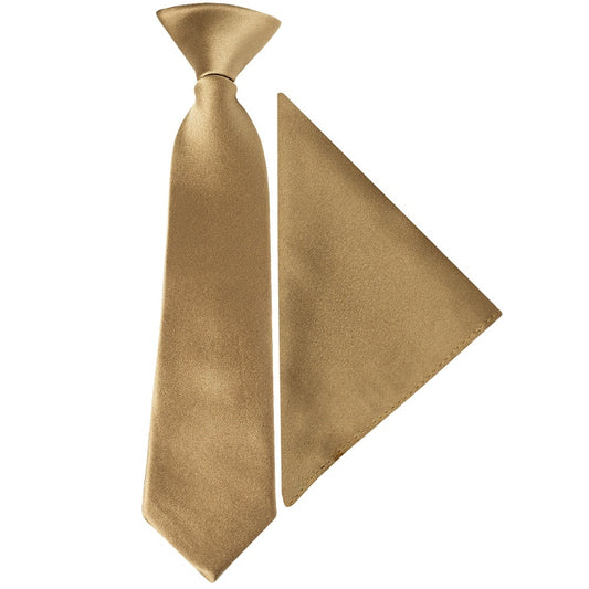 Pre Tied Iced Coffee Satin Boys Tie And Pocket Square Set Age 4 7 1