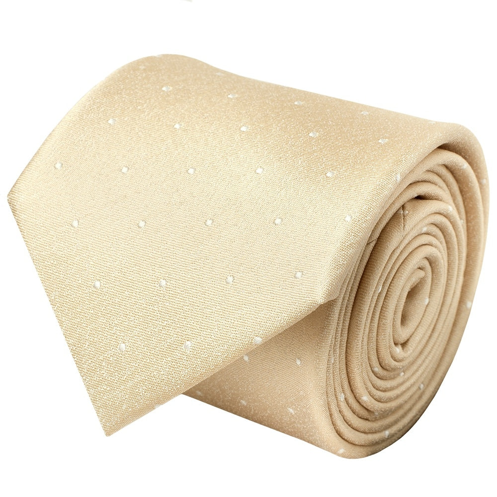 Champagne With White Spot Silk Classic Tie 2