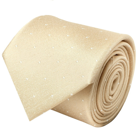 Champagne With White Spot Silk Classic Tie 2