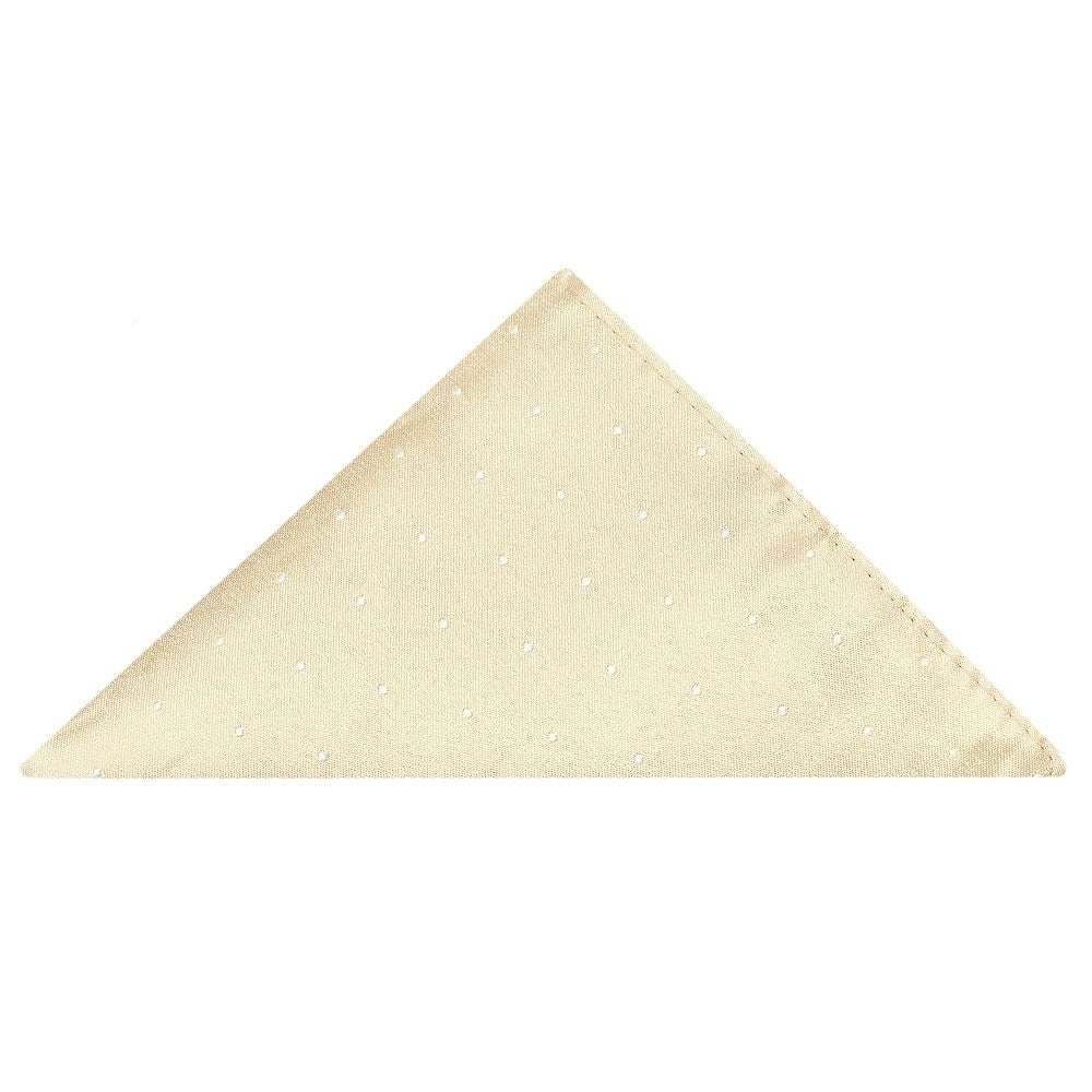 Champagne With White Spot Silk Classic Tie And Pocket Square 5