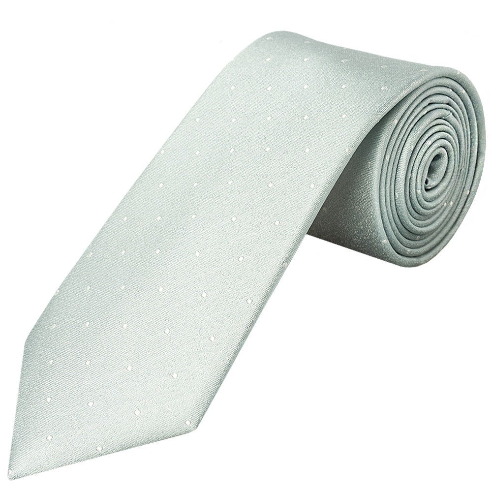 Duck Egg With White Spot Silk Classic Tie 1