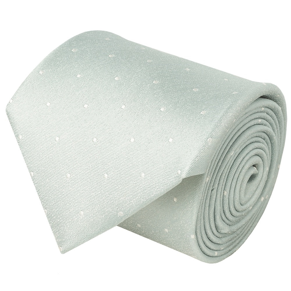 Duck Egg With White Spot Silk Classic Tie 2