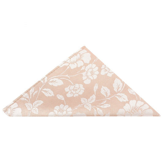 Pink With White Floral Silk Pocket Square 1