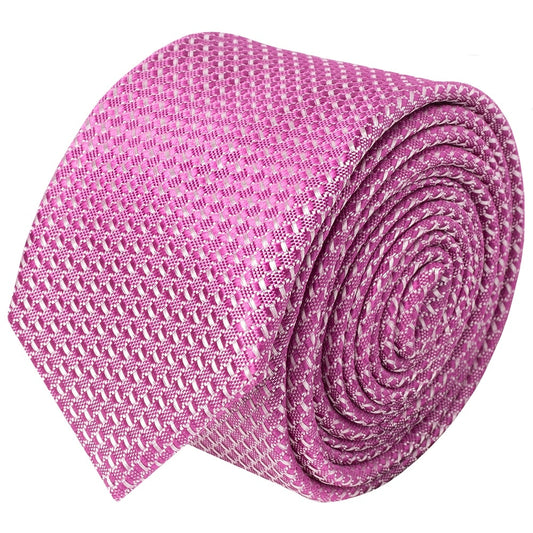 Hot Pink Textured Skinny Tie 2