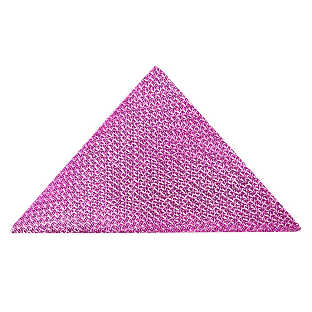 Hot Pink Textured Classic Tie And Pocket Square Set 6