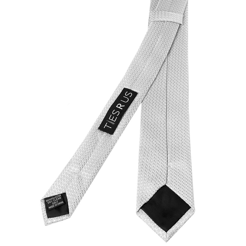 Silver Textured Skinny Tie 3
