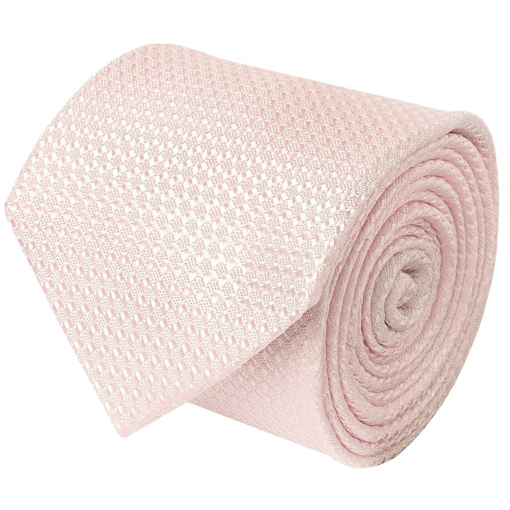 Blush Textured Classic Tie And Pocket Square Set 4