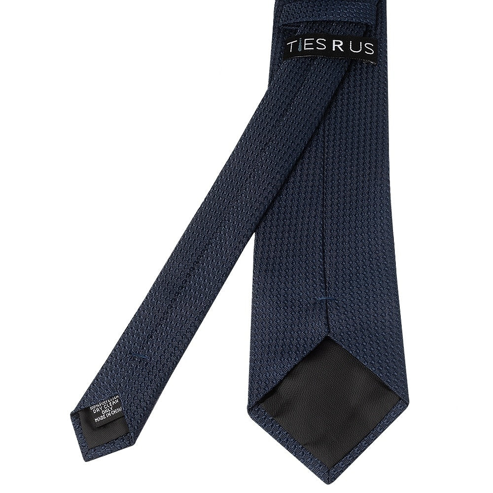 Navy Textured Classic Tie And Pocket Square Set 5