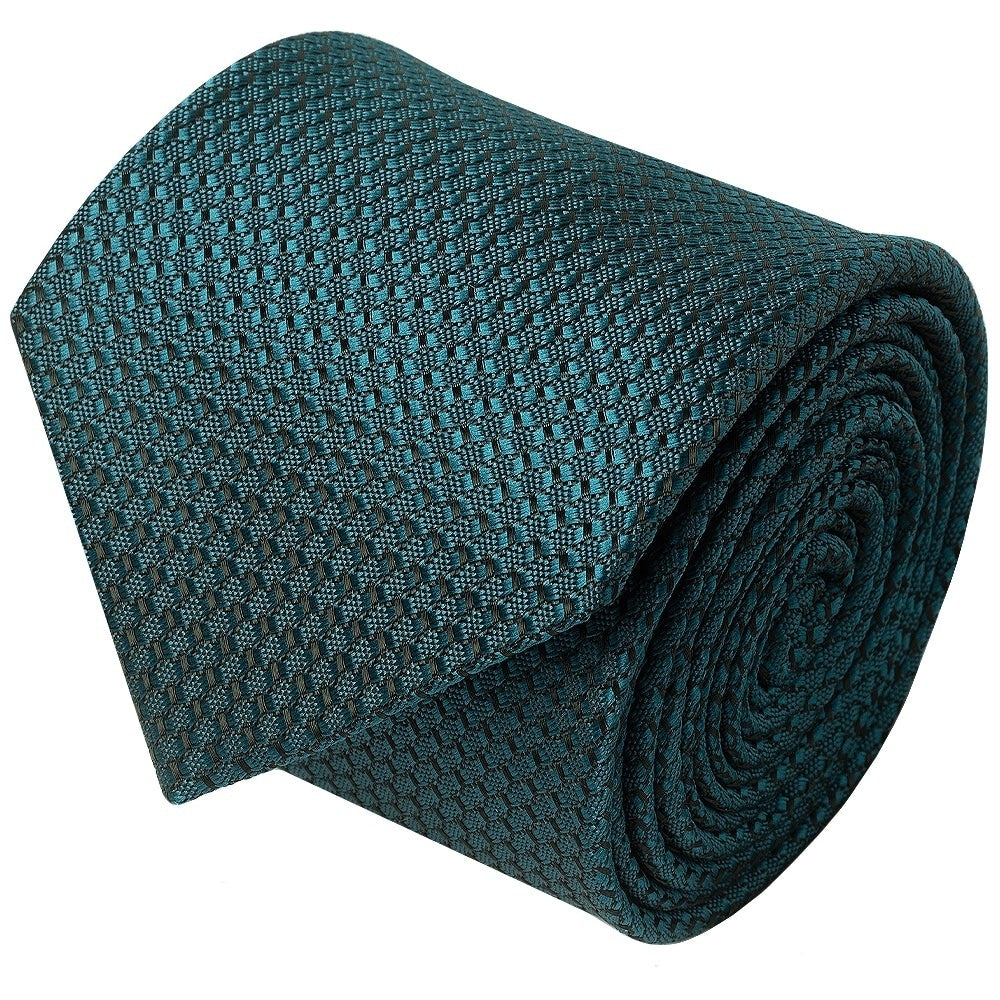 Teal Textured Classic Tie And Pocket Square Set 4