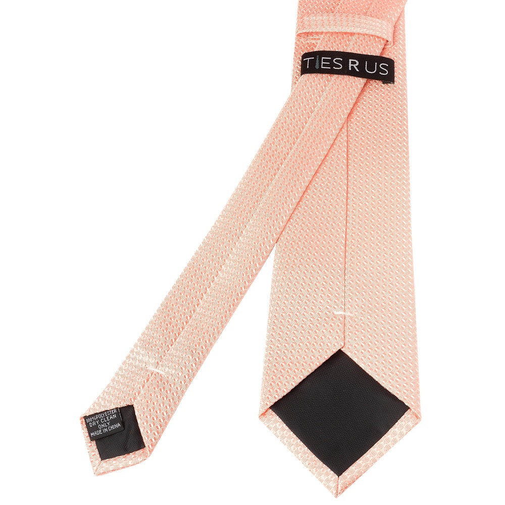 Peach Textured Skinny Tie 3