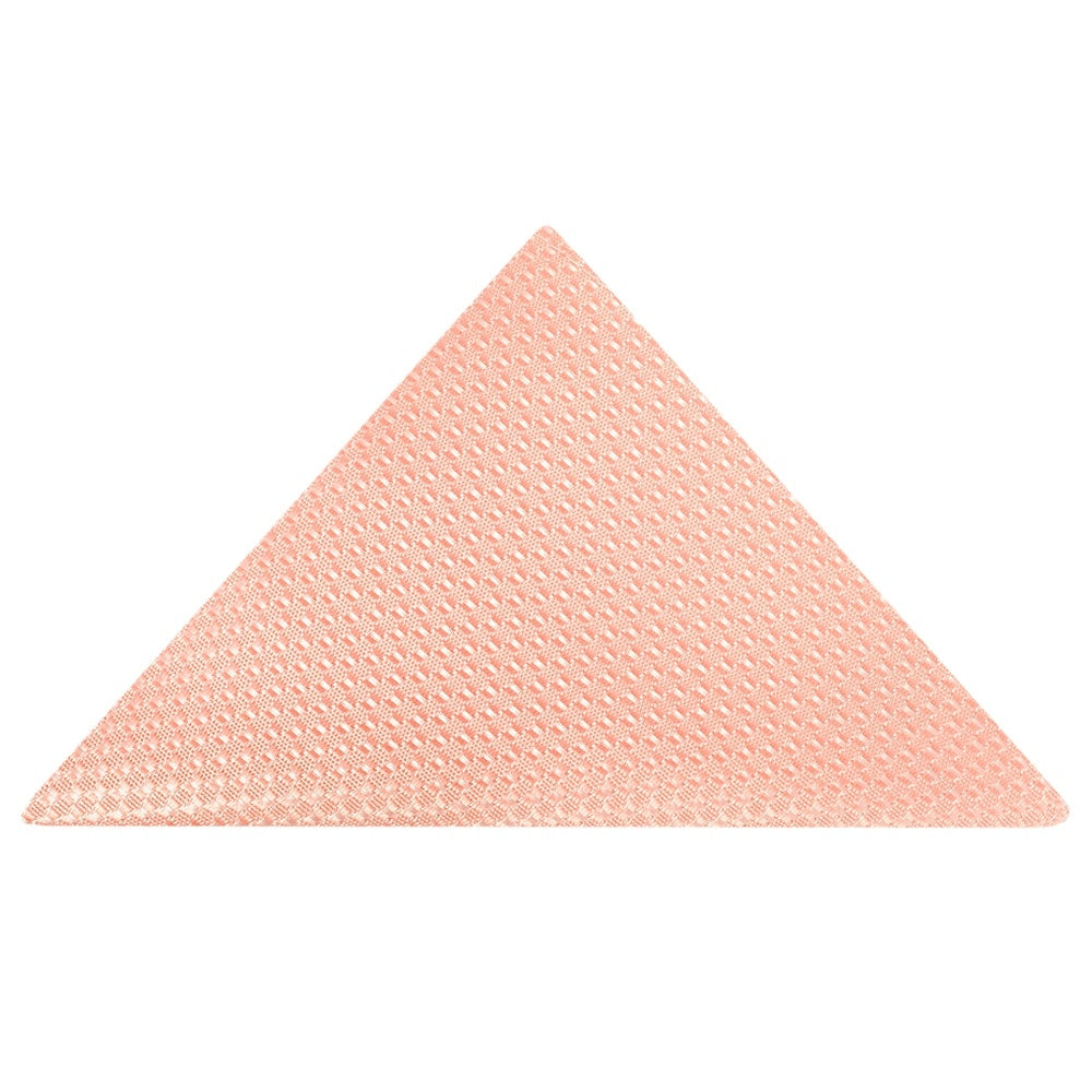 Peach Textured Classic Tie And Pocket Square Set 6