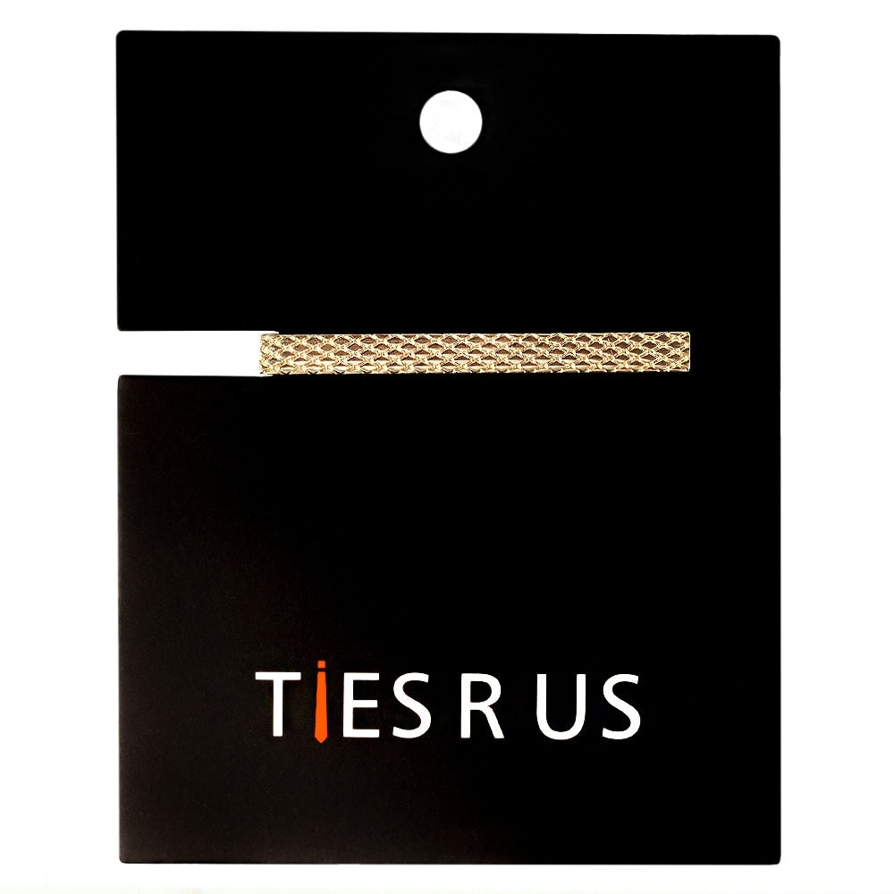 Gold Textured Metal Bar Tie Clip 4