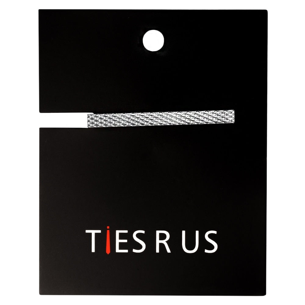 Silver Textured Metal Bar Tie Clip 4