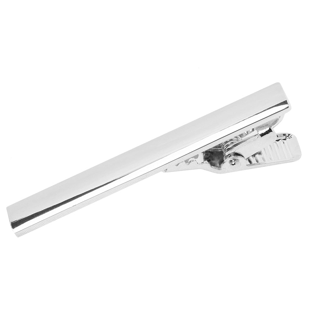 Plain Silver Metal Bar Tie Clip 1