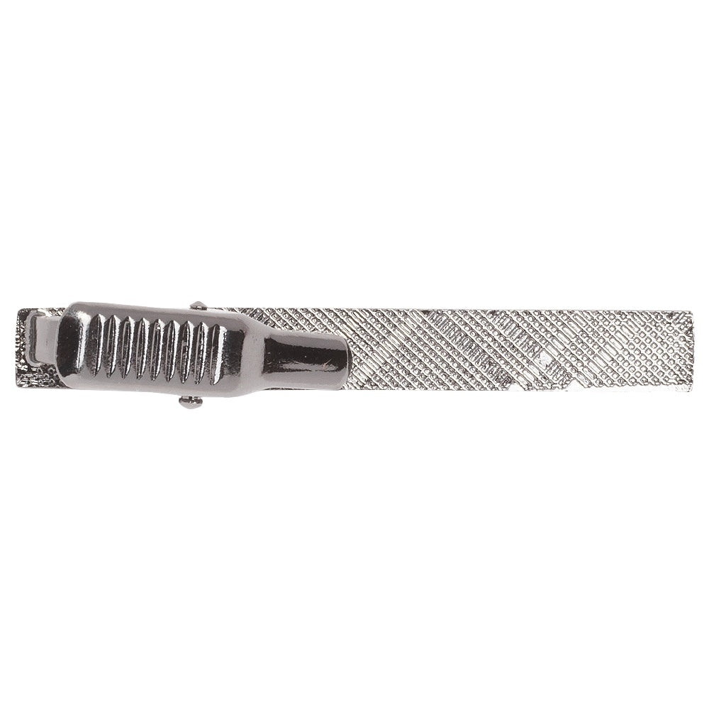 Plain Gunmetal Grey Metal Bar Tie Clip 3