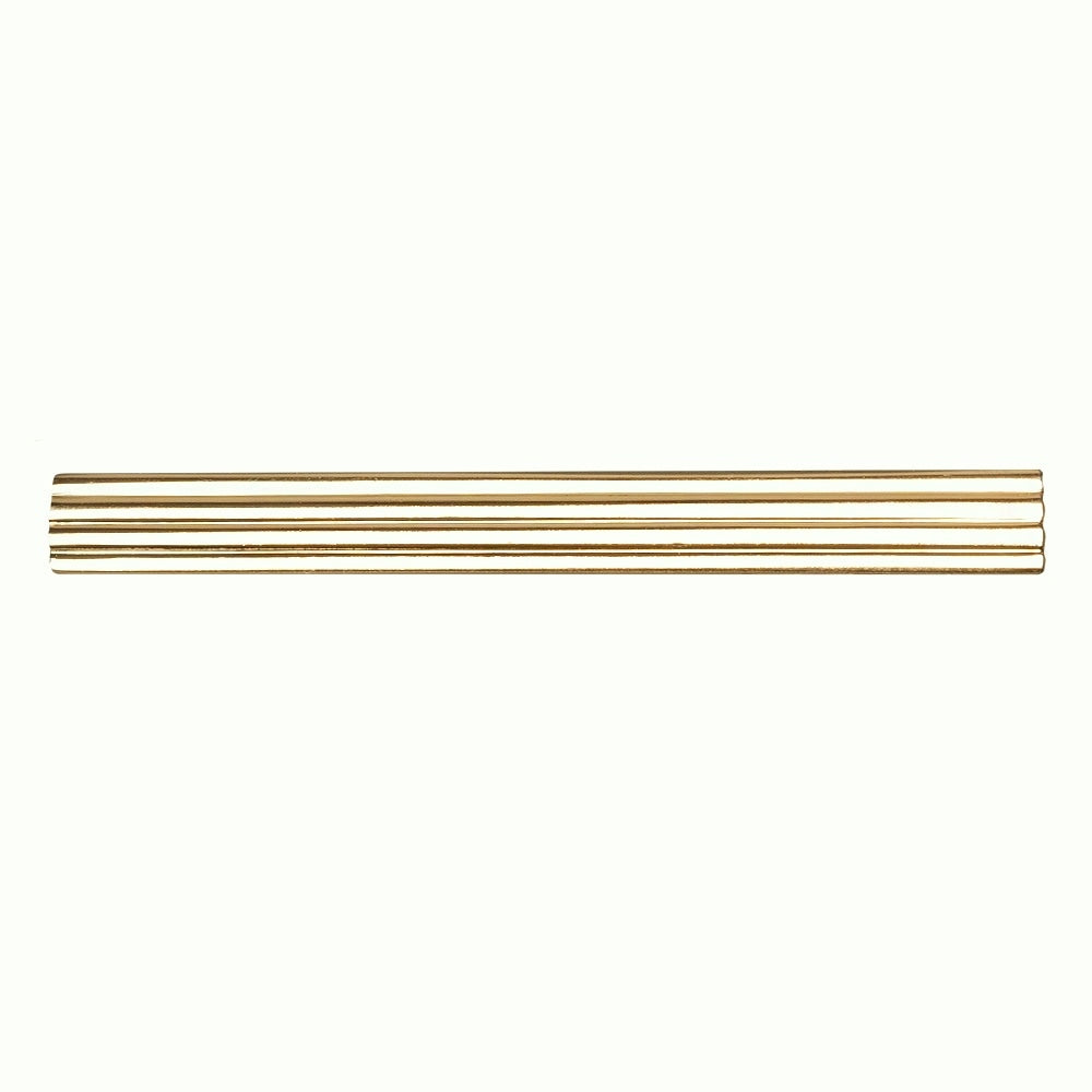 Gold Striped Metal Bar Tie Clip 2