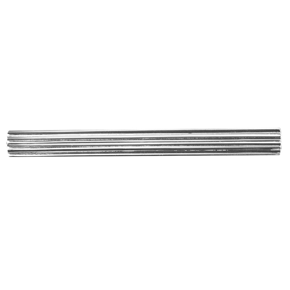 Silver Striped Metal Bar Tie Clip 2