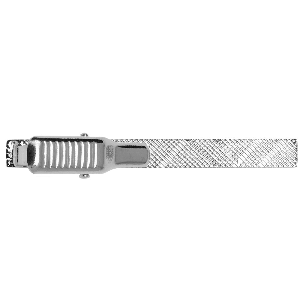 Silver Striped Metal Bar Tie Clip 3
