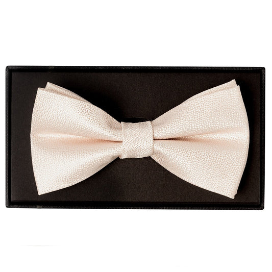 Plain Blush Textured Silk Mens Bow Tie 1