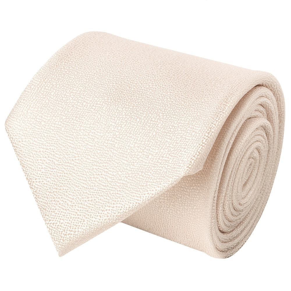 Plain Blush Textured Silk Classic Mens Tie And Pocket Square Set 3