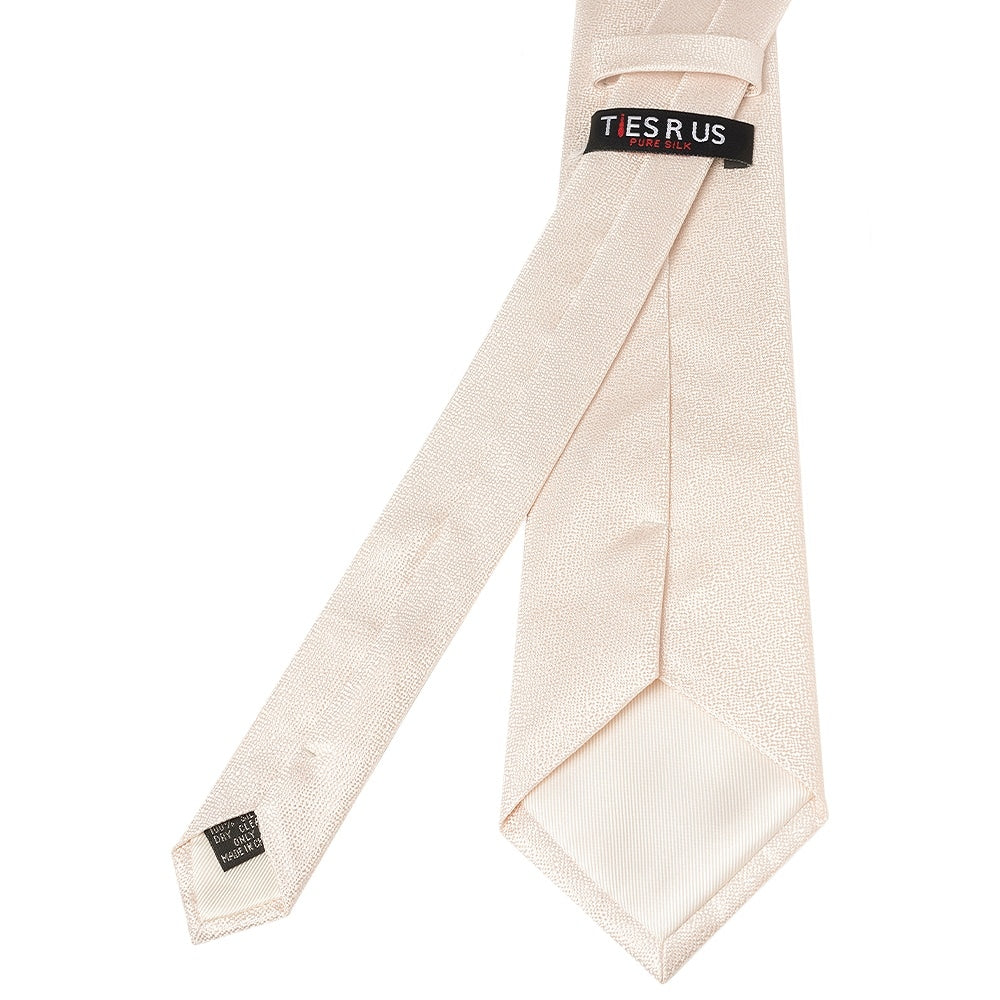 Plain Blush Textured Silk Classic Mens Tie And Pocket Square Set 4