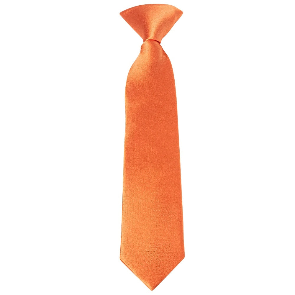 Pre Tied Burnt Orange Satin Boys Tie Age 4 7 1