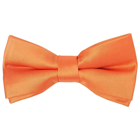 Pre Tied Burnt Orange Satin Boys Bow Tie And Pocket Square Set Age 8 11 2