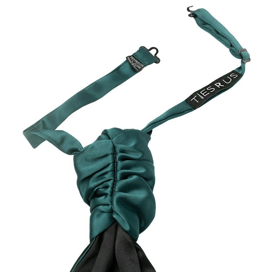 Plain Dark Teal Satin Mens Cravat Tie 2