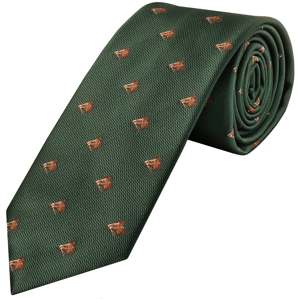 Bottle Green Horse Head Classic Mens Tie 1