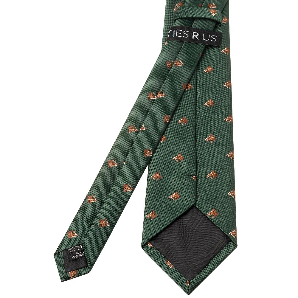 Bottle Green Horse Head Classic Mens Tie 3