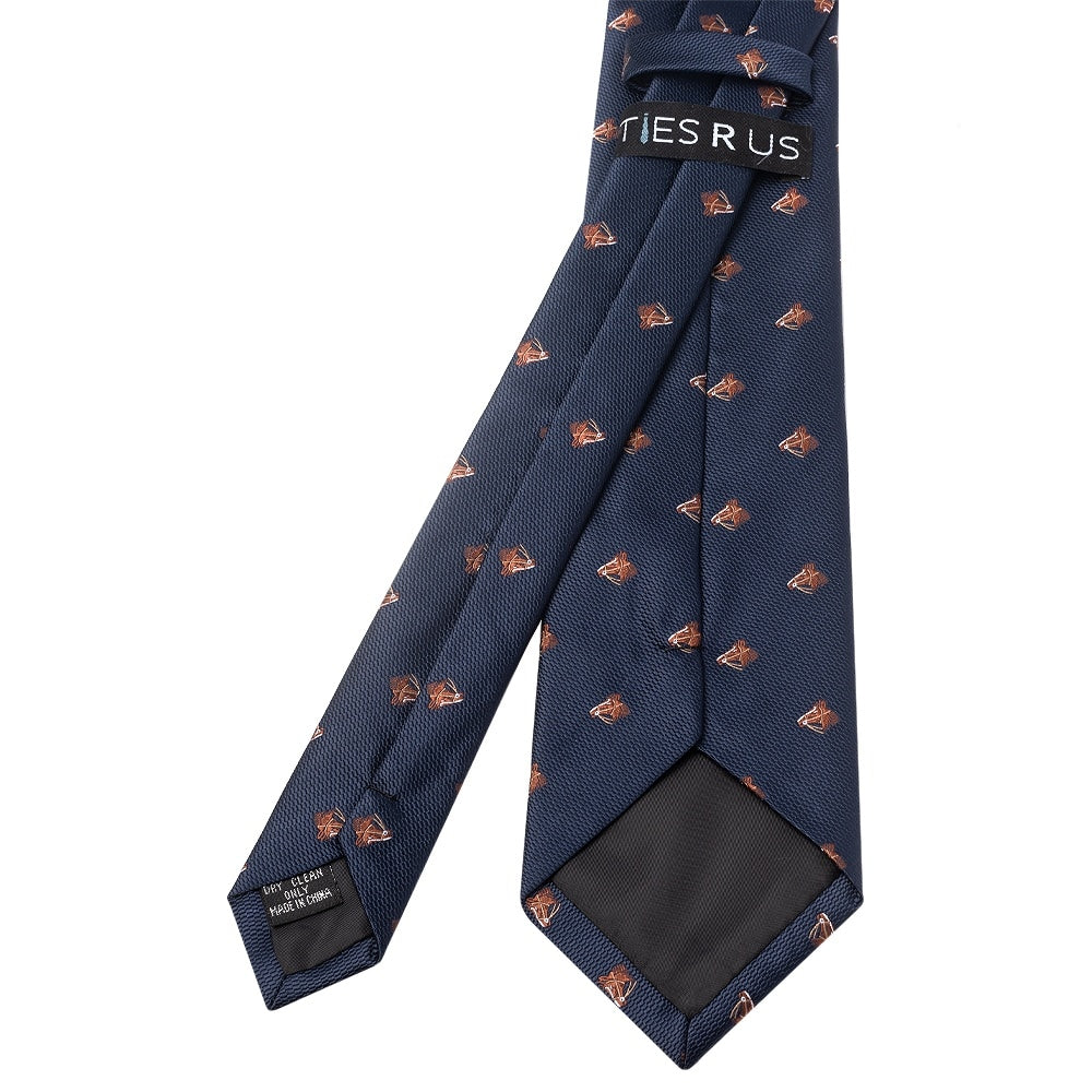 Navy Horse Head Classic Mens Tie 3