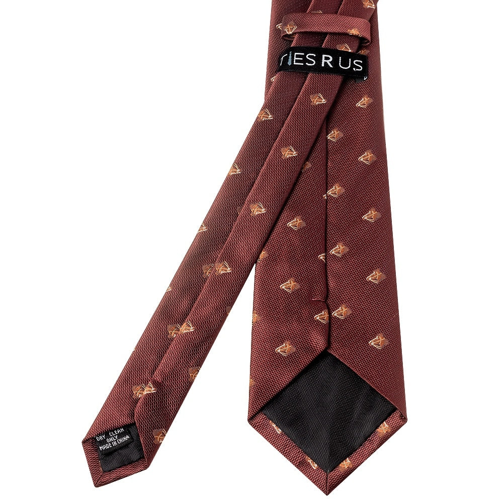 Burgundy Horse Head Classic Mens Tie 3