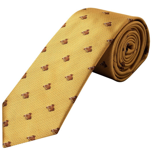 Gold Horse Head Classic Mens Tie 1