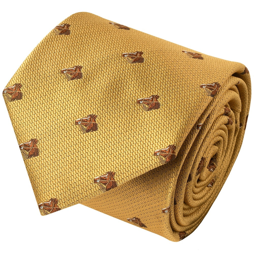 Gold Horse Head Classic Mens Tie 2