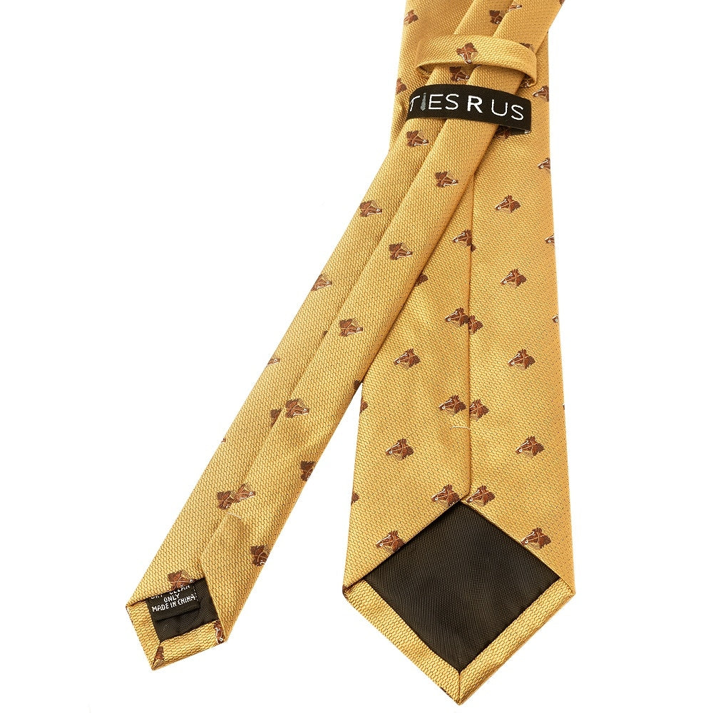 Gold Horse Head Classic Mens Tie 3