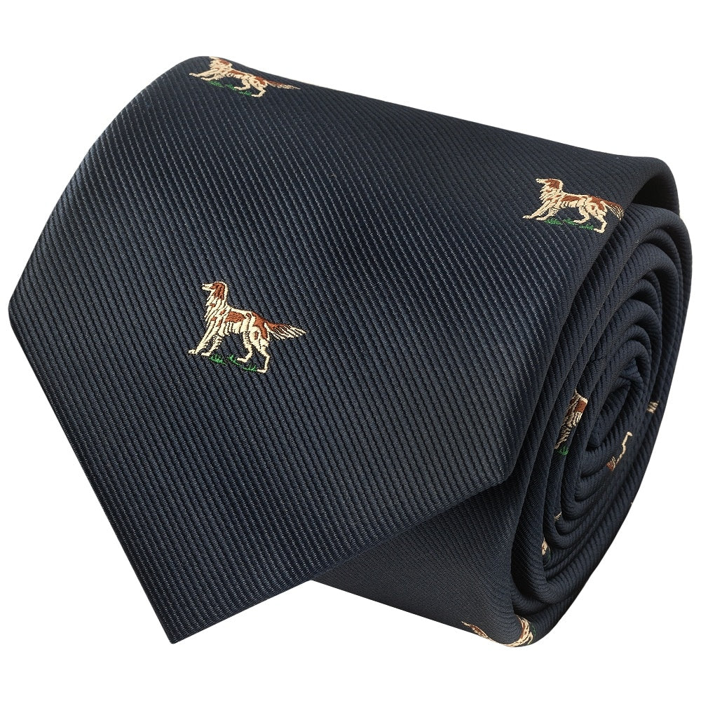 Navy Dog Head Classic Mens Tie 2