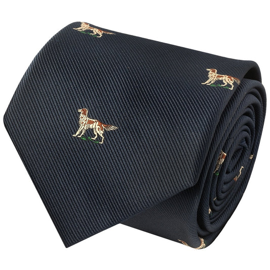 Navy Dog Head Classic Mens Tie 2