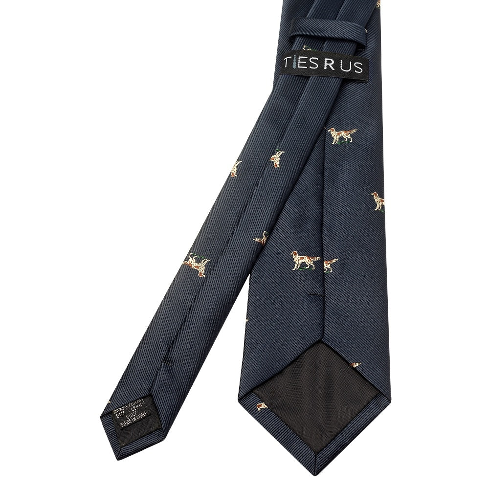 Navy Dog Head Classic Mens Tie 3