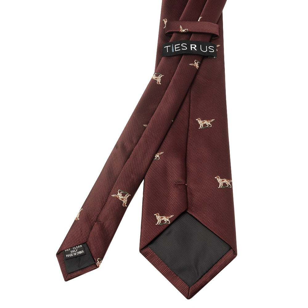Burgundy Dog Head Classic Mens Tie 3
