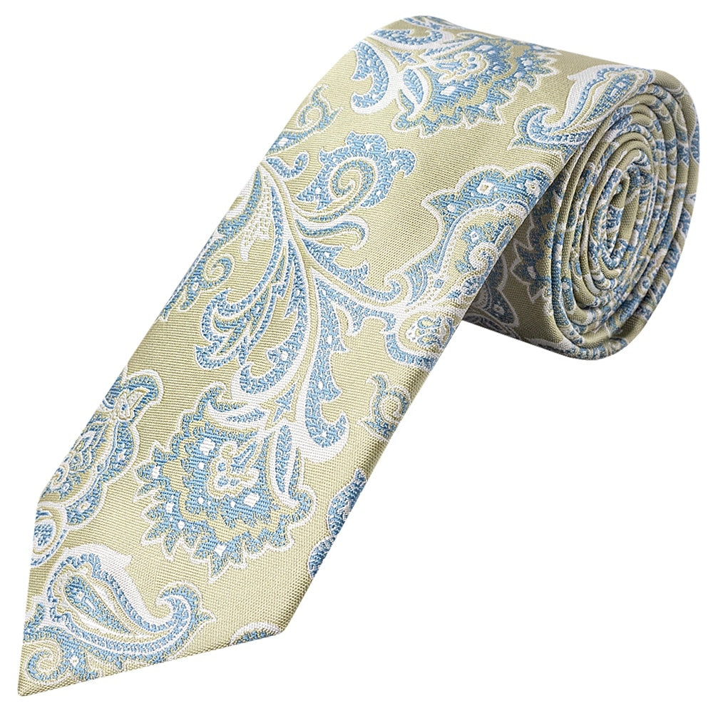Green And Blue Paisley Classic Mens Tie 1