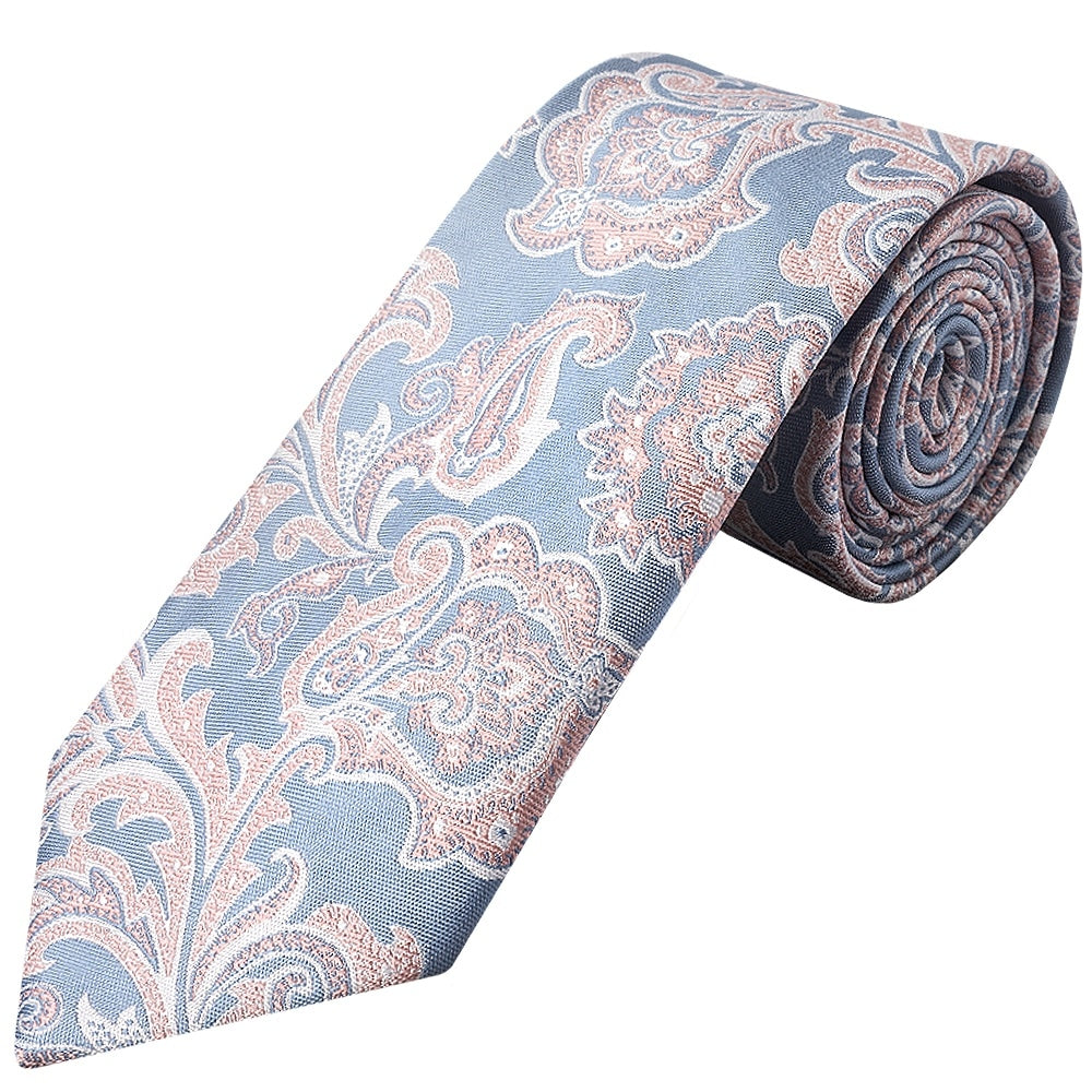 Blue And Pink Paisley Classic Mens Tie 1
