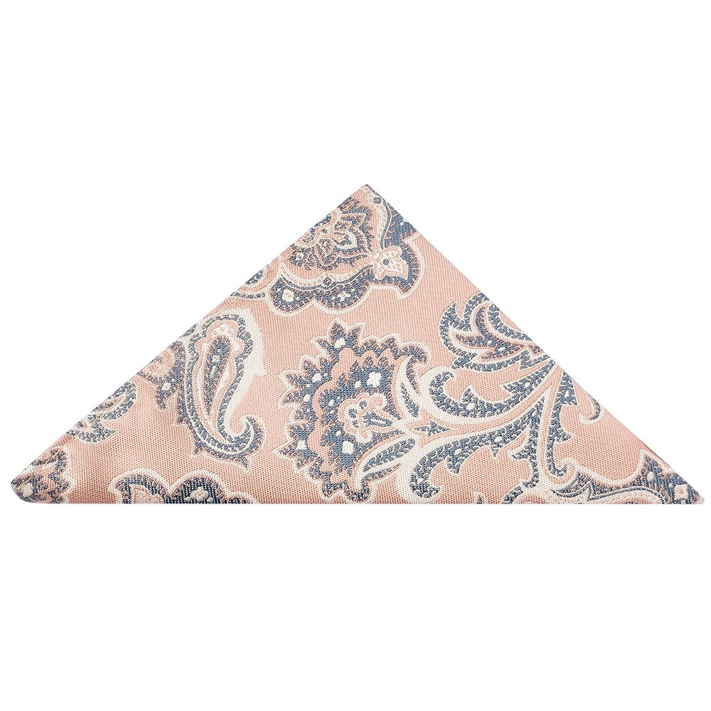 Pink And Blue Paisley Pocket Square 1