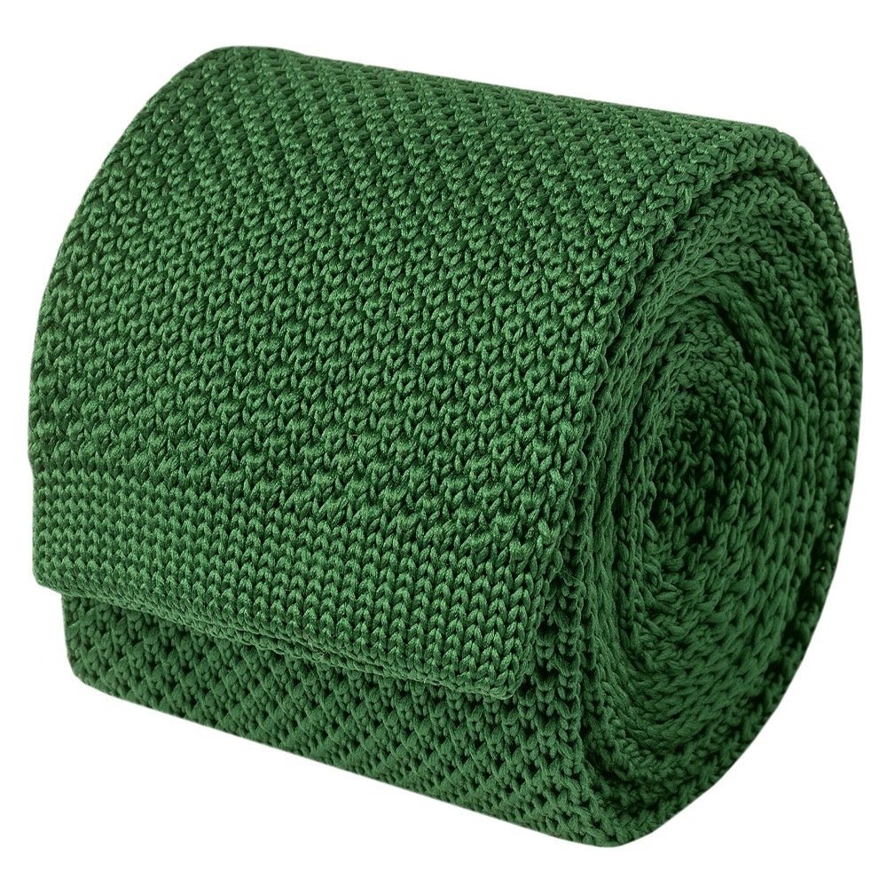 Bottle Green Knitted Skinny Mens Tie 2