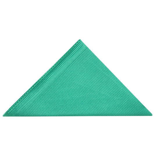 Emerald Green Twill Silk Pocket Square 1