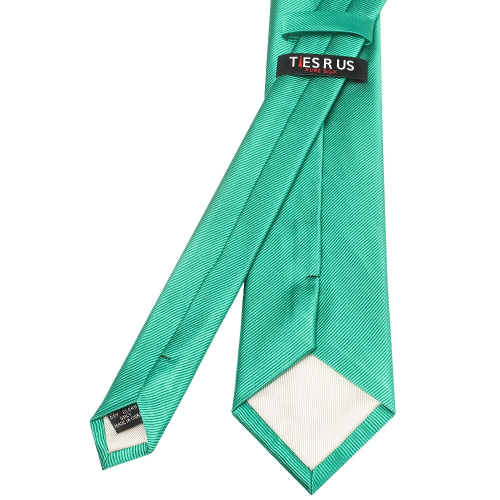 Emerald Green Silk Twill Silk Classic Mens Tie And Pocket Square Set 5